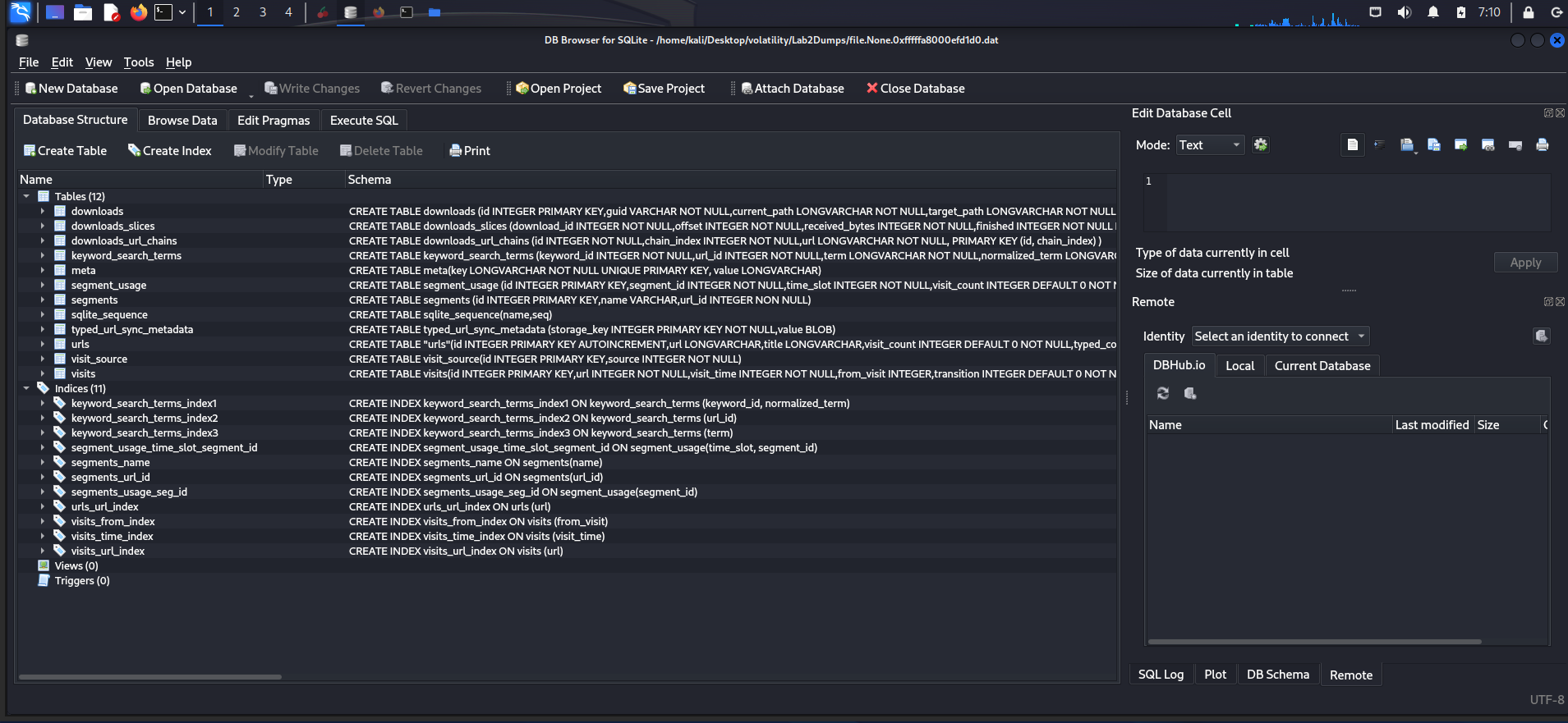 sqlite browser history