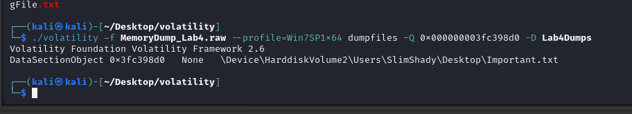 dumpfiles failed