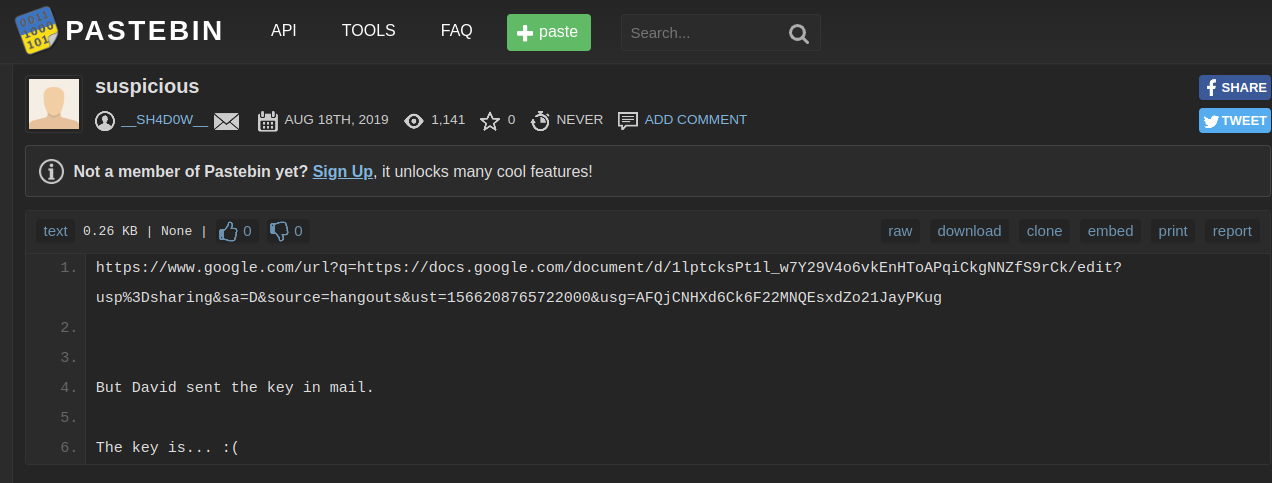 note in URL