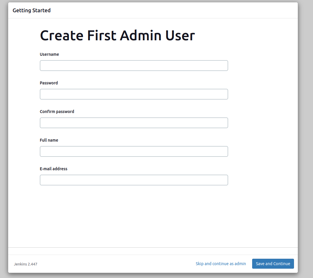 Create admin user