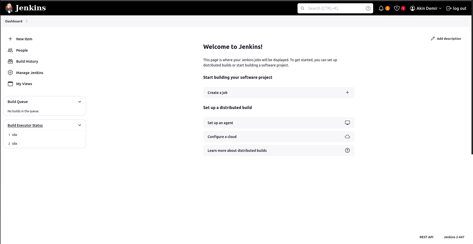 Jenkins dashboard