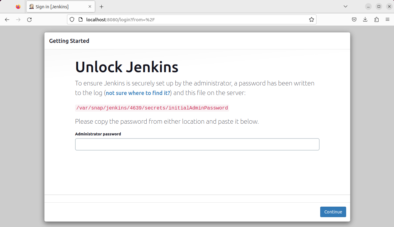Jenkins web interface