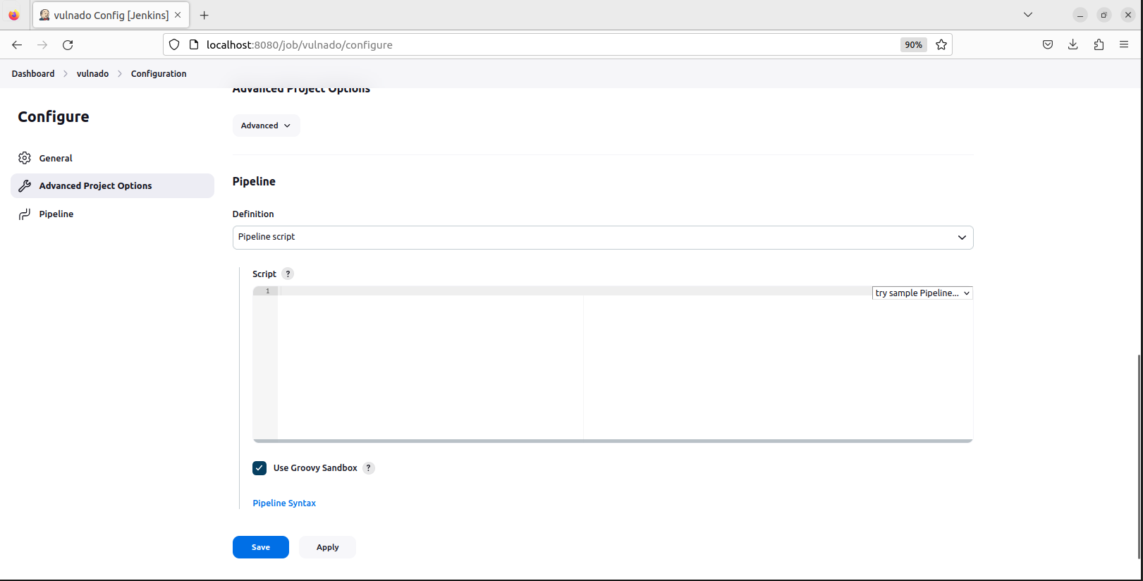 Pipeline editor