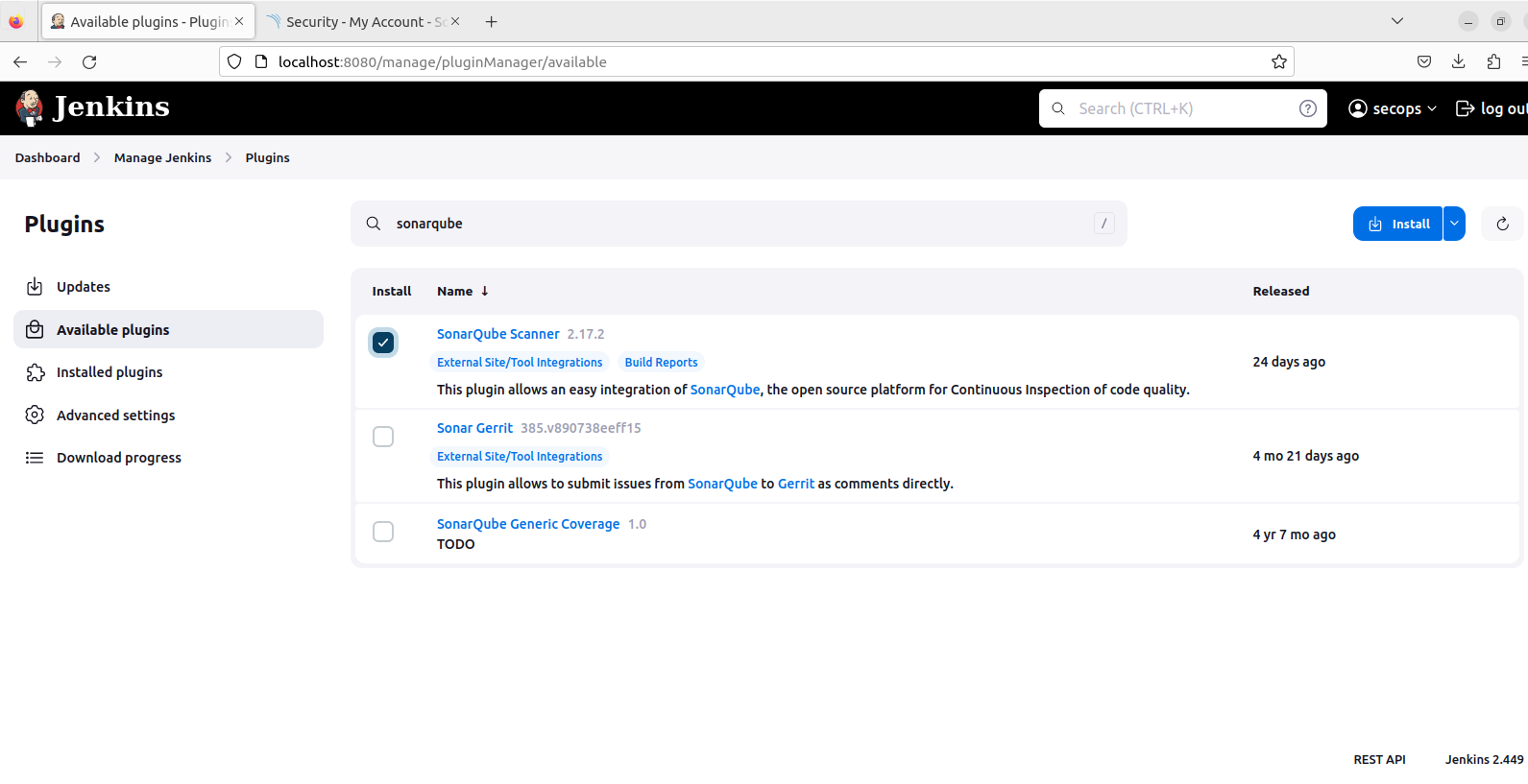 SonarQube plugin
